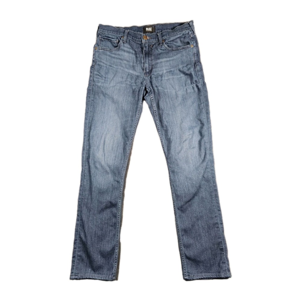 Paige Lennox Carpenter Slim Straight‎ Stretch Jeans Mens 33 Dark Blue